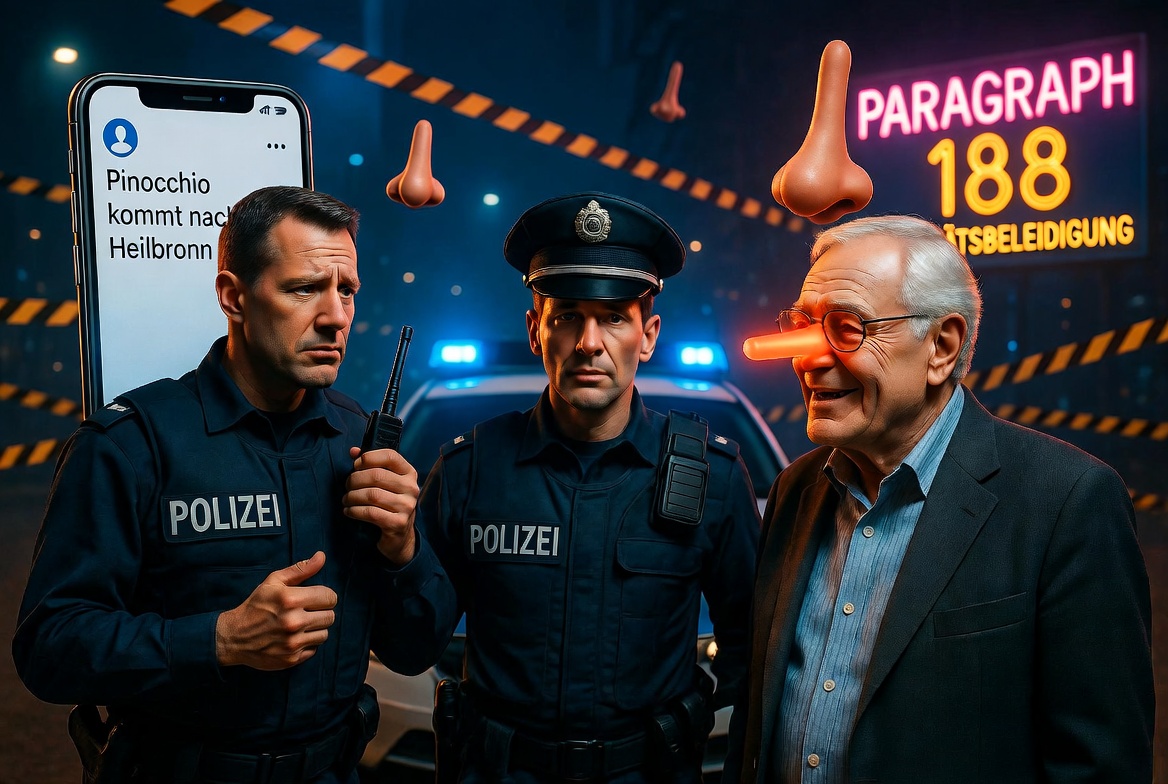 Polizei Heilbronn ermittelt gegen Rentner wegen Pinocchio-Kommentar – Satire 2026